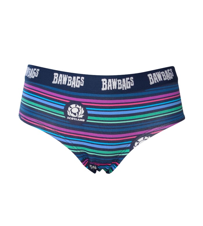 Bawbags Women's Scotland Rugby Lines Boxer Shorts