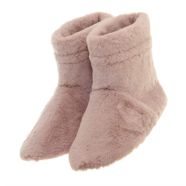 Aroma Home Microwaveable Pink Faux Fur Slippers