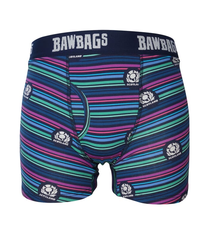Bawbags, Scotland Rugby Lines Cotton Boxer Shorts