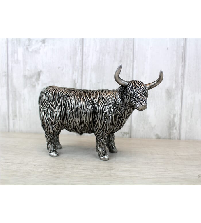 Highland Cow Silver Ornament