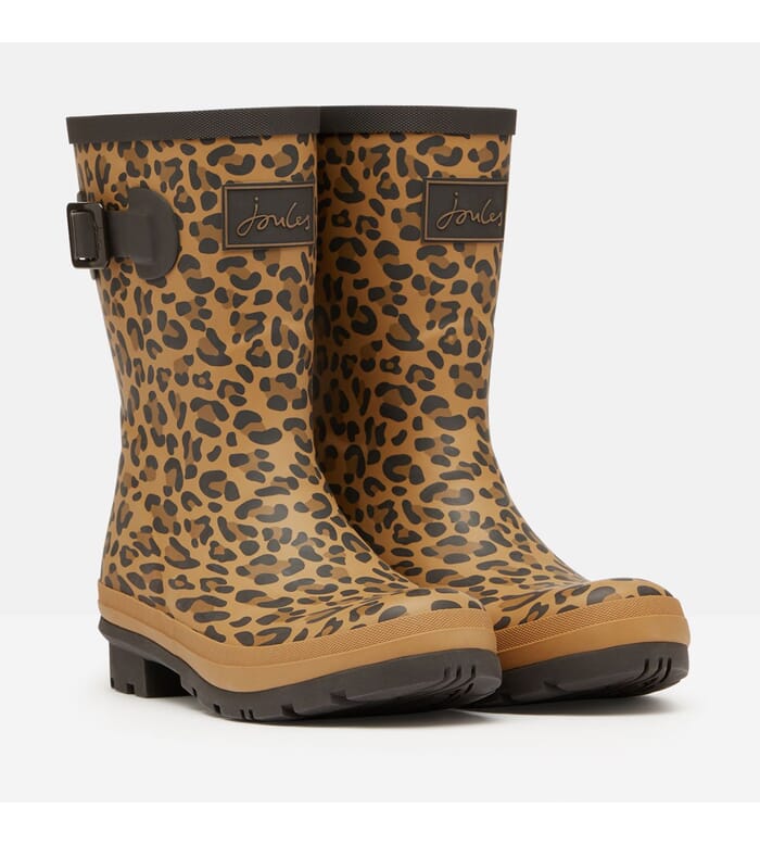 Joules Molly Mid Height Leopard Print Wellies