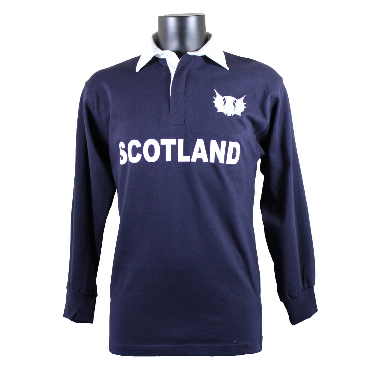 Men s Scotland Navy Long Sleeved Rugby Shirt