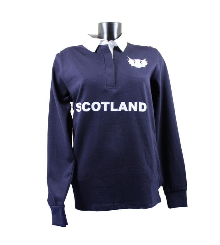Womans Rugby Scotland Navy Long Sleeved Shirt