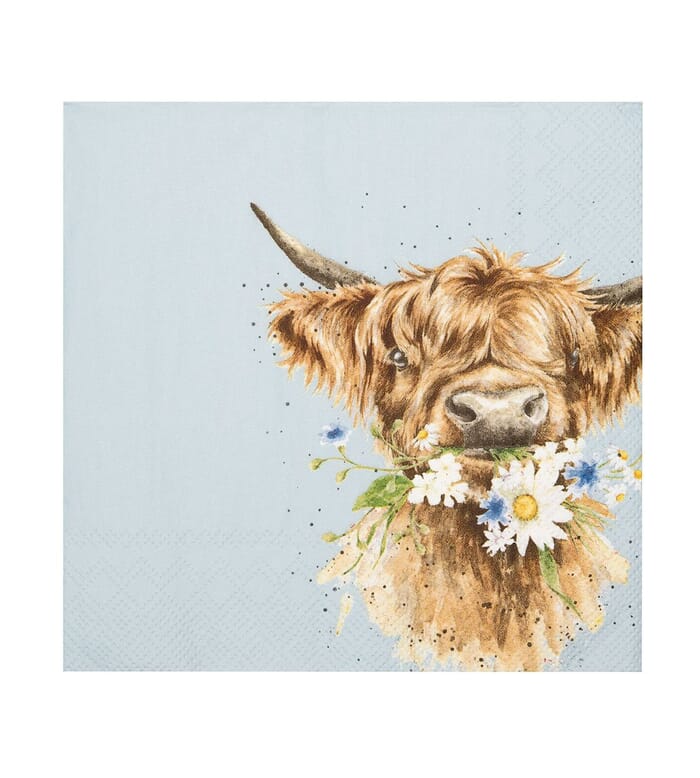 Wrendale 'Daisy Coo' Highland Cow Lunch Napkin