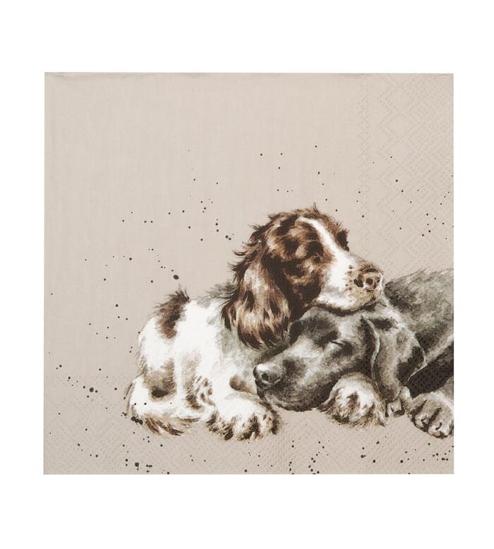 Wrendale 'Growing Old Together' Spaniel and Labrador Lunch Napkin