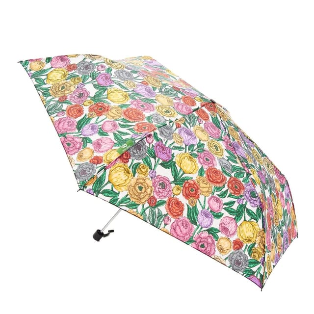 Eco Chic Foldable Mini Umbrella Beige Peonies Right