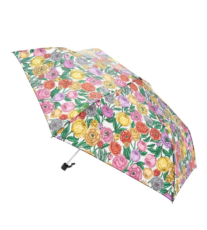 Eco Chic Foldable Mini Umbrella Beige Peonies Right