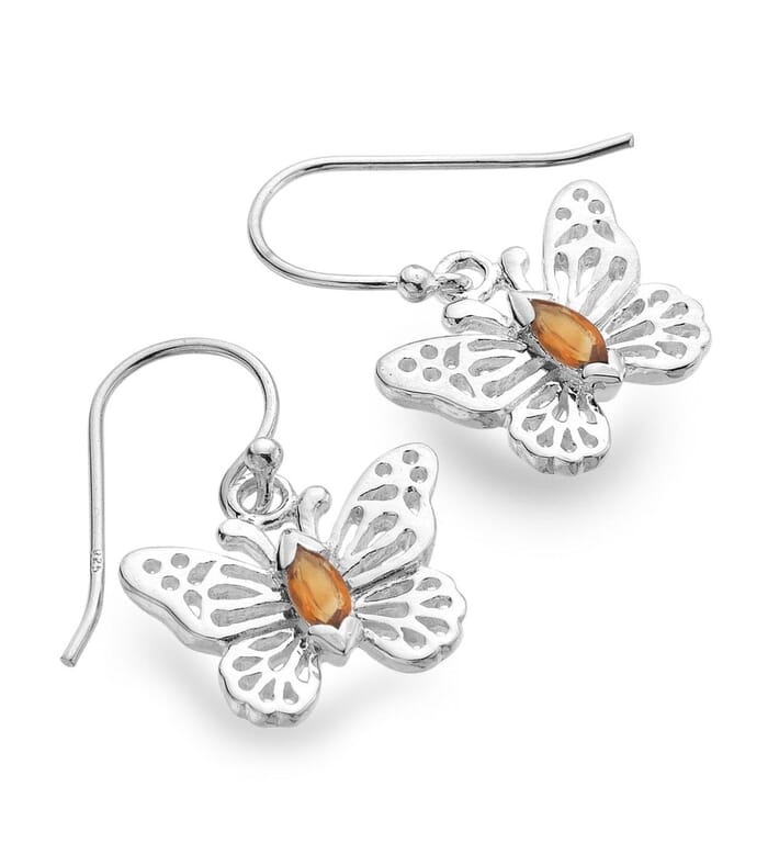 Sea Gems Butterfly Citrine Earrings