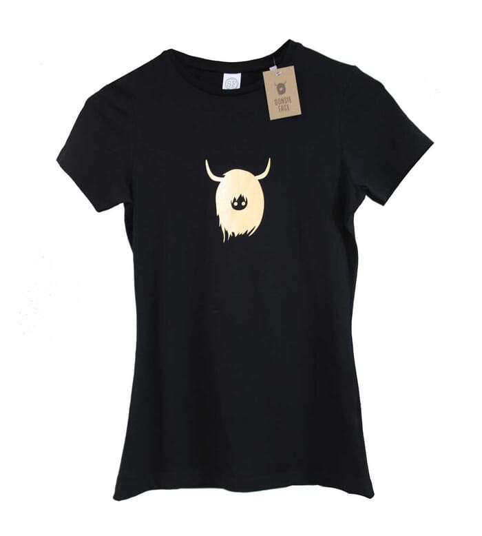 Sonsie Face Coo T-Shirt , Black/Gold