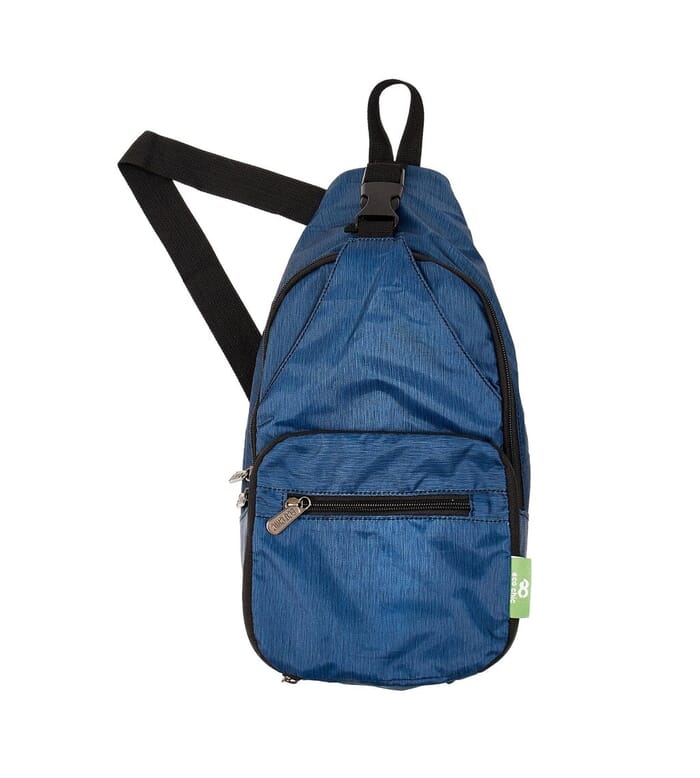 Eco Chic Crossbody Bag, Blue Open