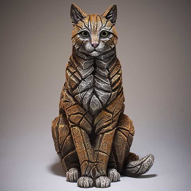 Edge Sculpture Sitting Ginger Cat 