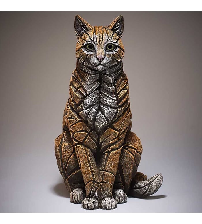 Edge Sculpture Sitting Ginger Cat 