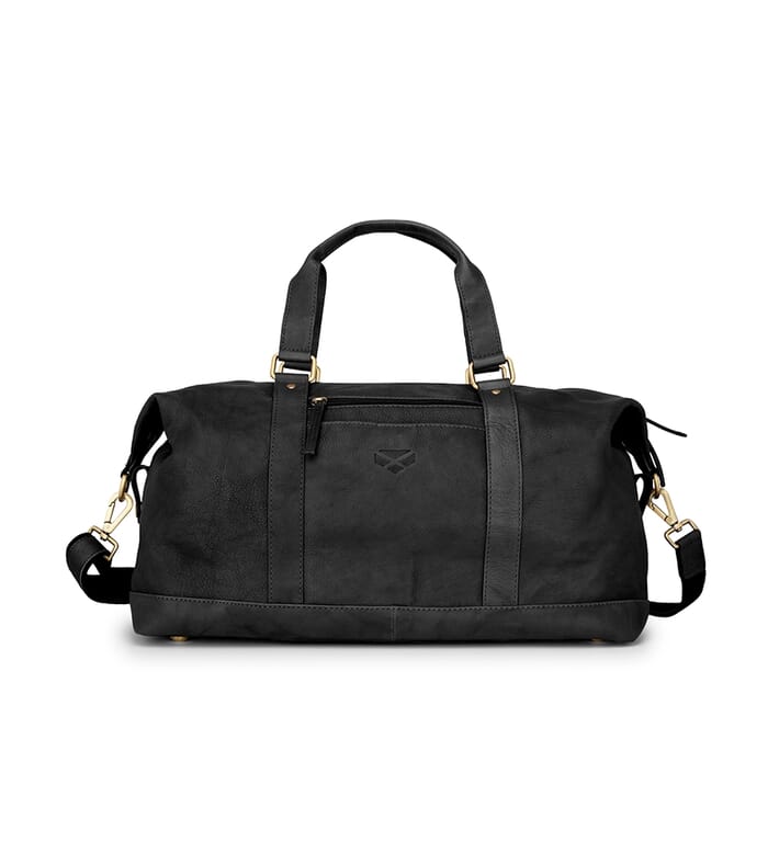 Hoggs Of Fife, Monarch Leather Carryon Holdall Black