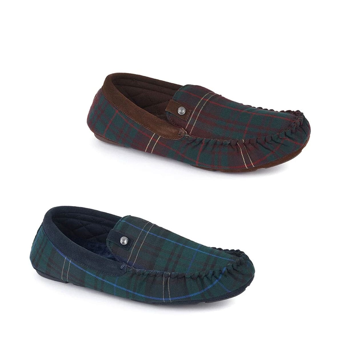 Mens tartan moccasin slippers hot sale