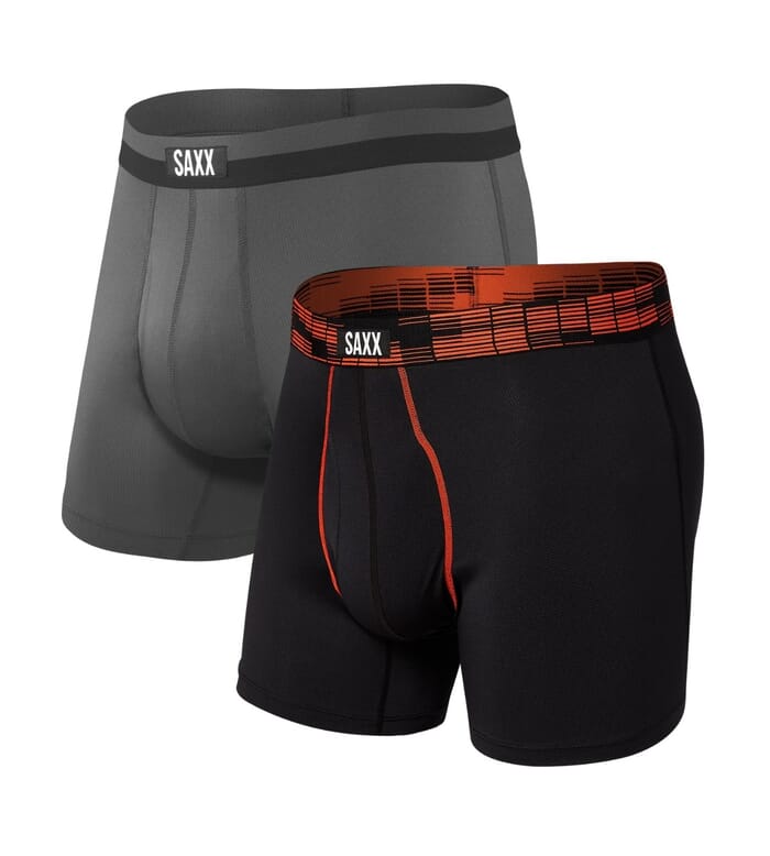 Saxx, Sport Mesh Boxer Brief 2-Pack, Black Digi DNA/Graphite