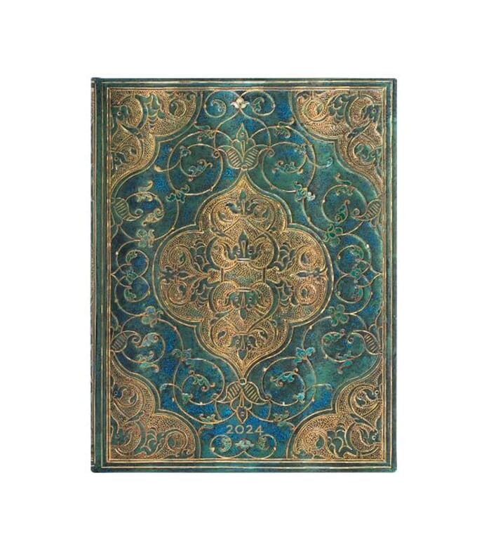 Paperblanks, Turquoise Chronicles 2024 Planner, Ultra Horizontal Week at a Time